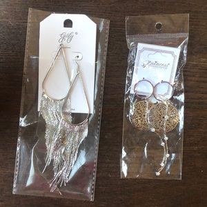 Silver earings & gold rings